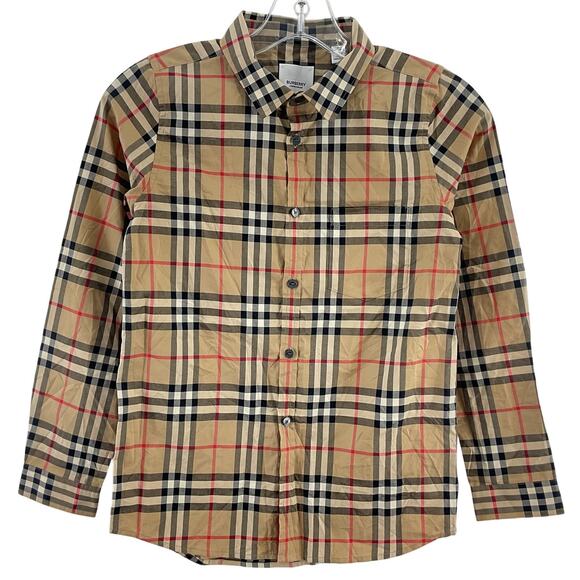 Burberry Other - Burberry Archive Check Beige Cotton Button-Up Shirt Boys’ Size 10Y Preowned